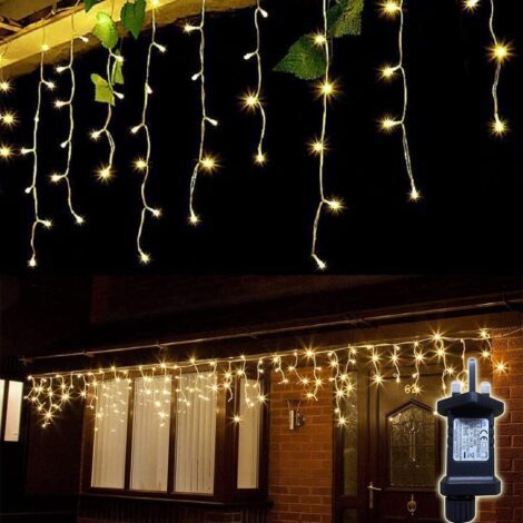 Gresonic Fairy String Lights: Warm White Outdoor Hanging Lights with 8 Modes Timer.