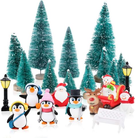 24 Christmas Mini Ornaments – Cute Decorations for DIY Crafts and Resin Cake Decor.