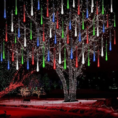 Kwaiffeo Meteor Shower Lights: Outdoor Xmas Decor with 240 LEDs in 10 Tubes, Expandable for Home & Garden.