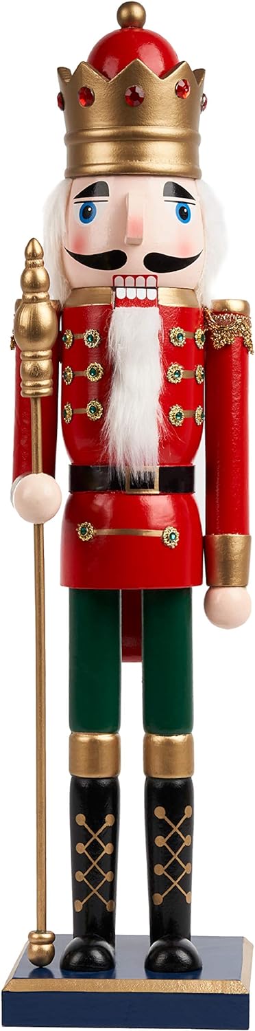 Twiddlers’ 50cm Christmas Nutcracker Soldier Ornament, Premium Wood, Moveable, Traditional Xmas Decor