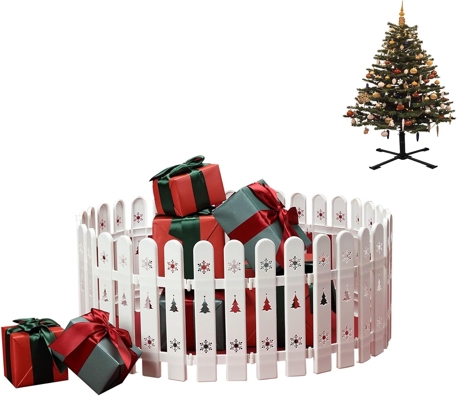 Christmas Tree Fence White Home Garden Christmas Xmas Tree Wedding Party Decoration (36 Pieces)