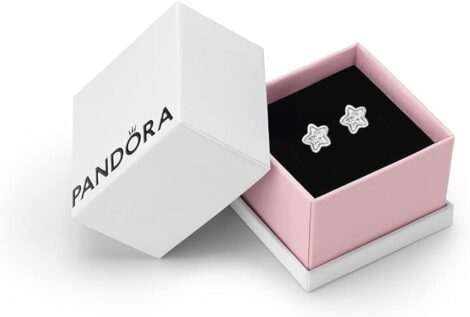 Pandora Sparkling Star Stud Earrings in Sterling Silver for Women.