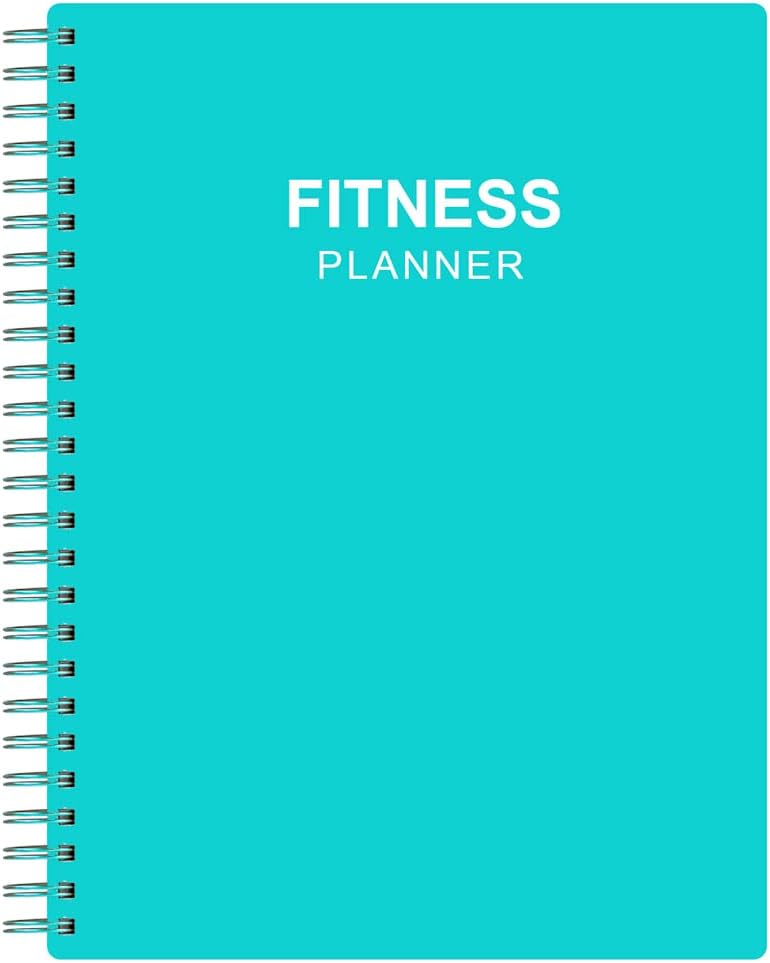 Fitness Journal for Women & Men - A5 Workout Journal/Planner to Track Weight Loss, GYM, Bodybuilding Progress - Daily Health & Wellness Tracker, Teal, 14.8 x 21cm