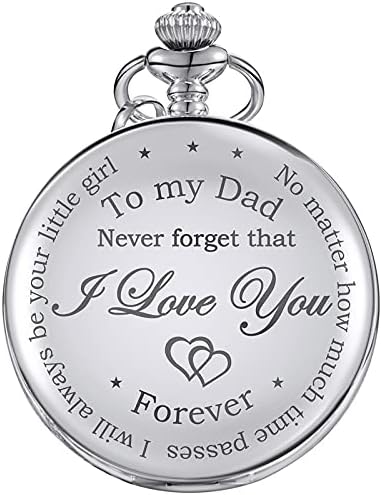 Dad Gift from Daughter to Father Engraved Pocket Watch - No Matter How Much Time Passes, I Will Always Be Your Little Girl