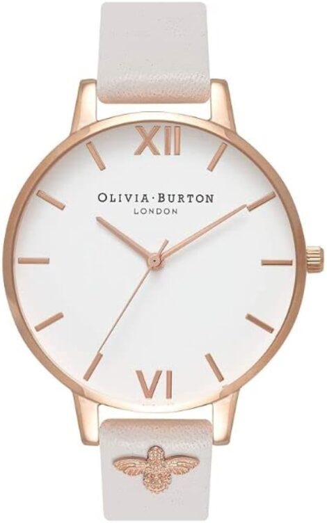 Olivia Burton Women’s Quartz Watch with Blush Leather Strap – OB16ES02