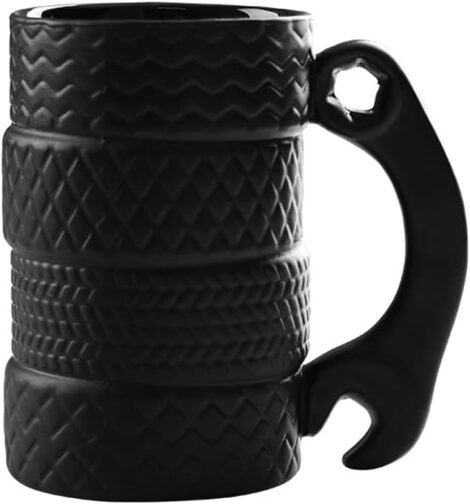 Hosoncovy 3D Ceramic Wheel Coffee Mug – 500ML Capacity, Creative Tire Shaped Gift