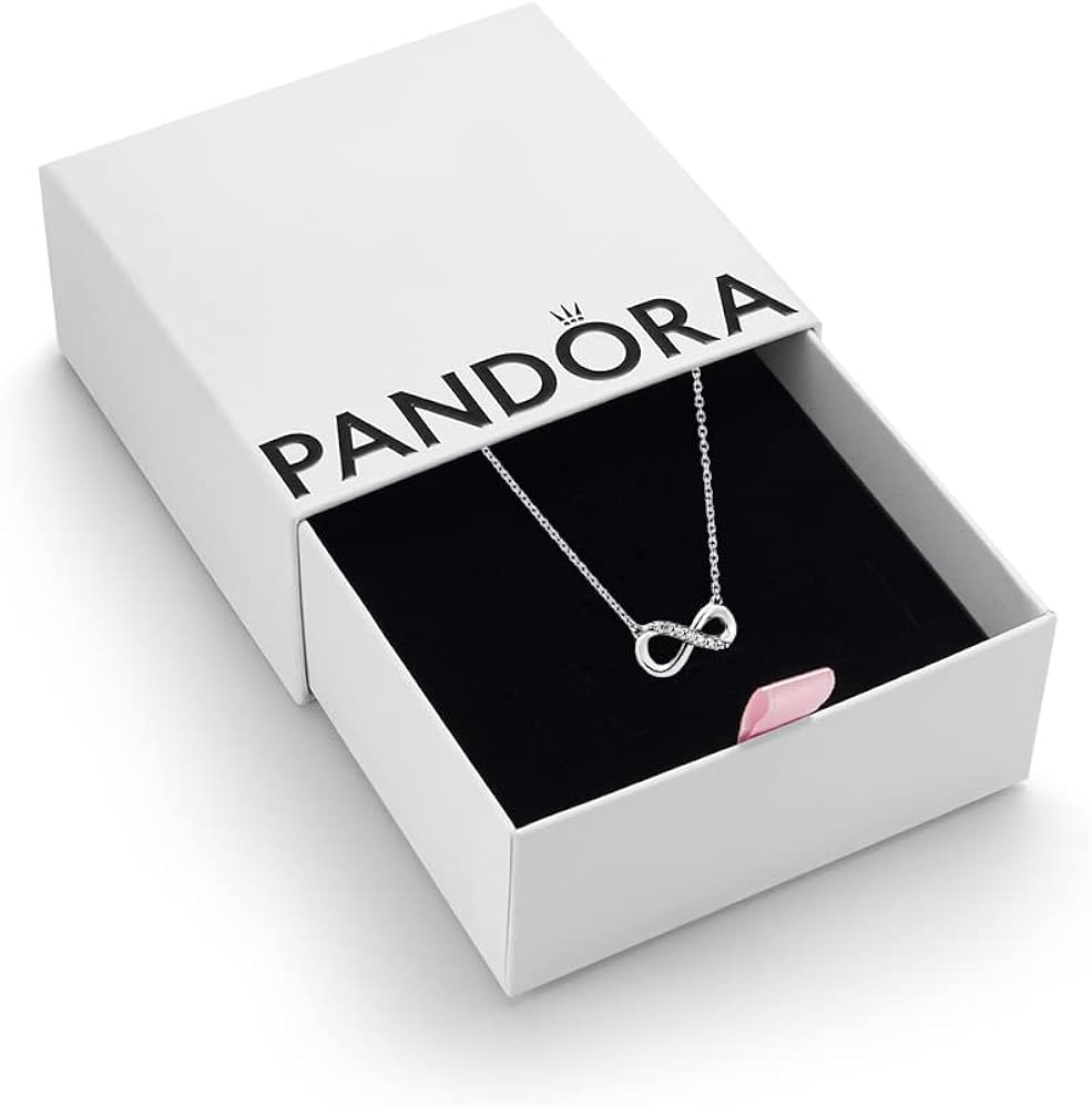 Pandora Moments Women's Sterling Silver Sparkling Infinity Collier Pendant Necklace, 50cm