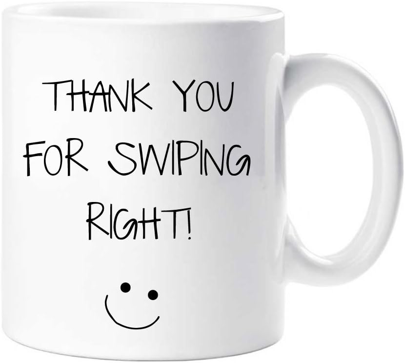 60 Second Makeover Limited Thank You for Swiping Right Mug Boyfriend Husband Girlfriend WifeValentines Birthday Christmas Present