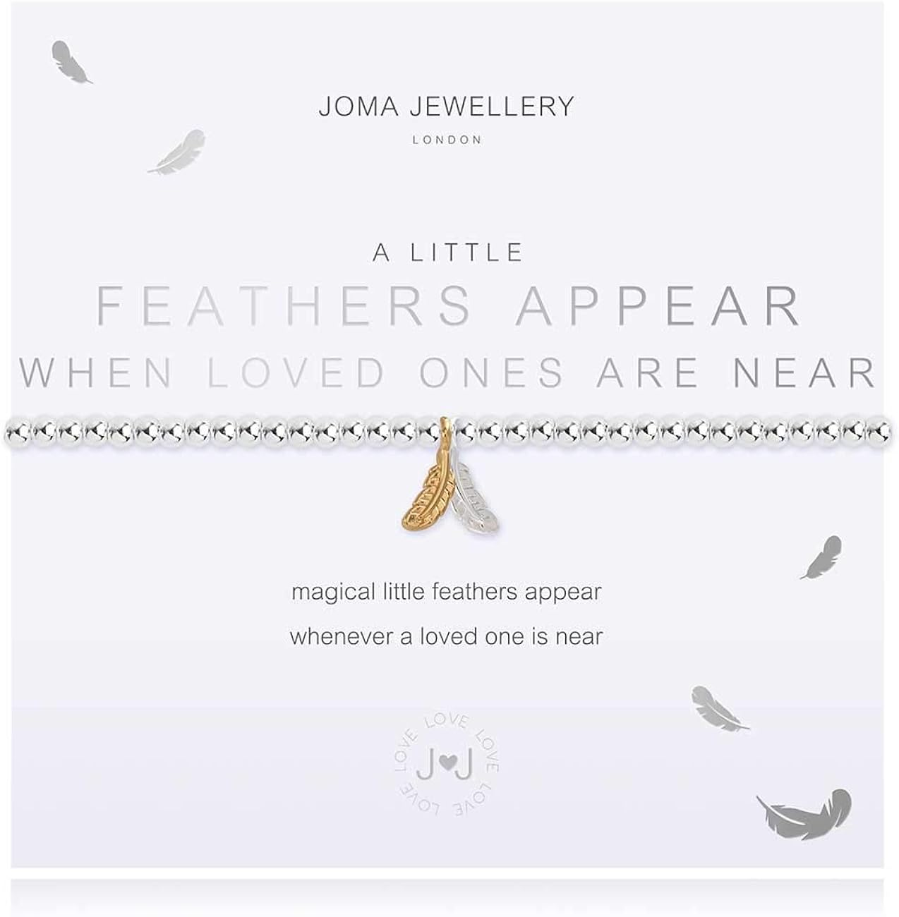 Joma Jewellery A Little Feathers Appear When Loved Ones are Near Silver Bracelet | 17.5cm Stretch