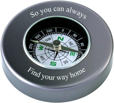 Engraved Chrome Compass with Custom Text in Luxury Presentation Case