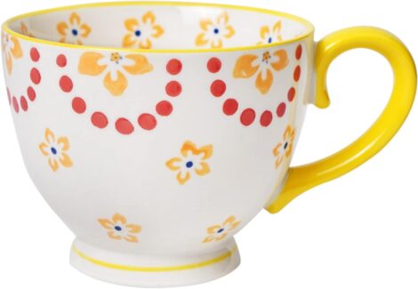 Colorful ceramic coffee mug, 420ml size, ideal for various beverages, perfect gift for women, friends, and family.