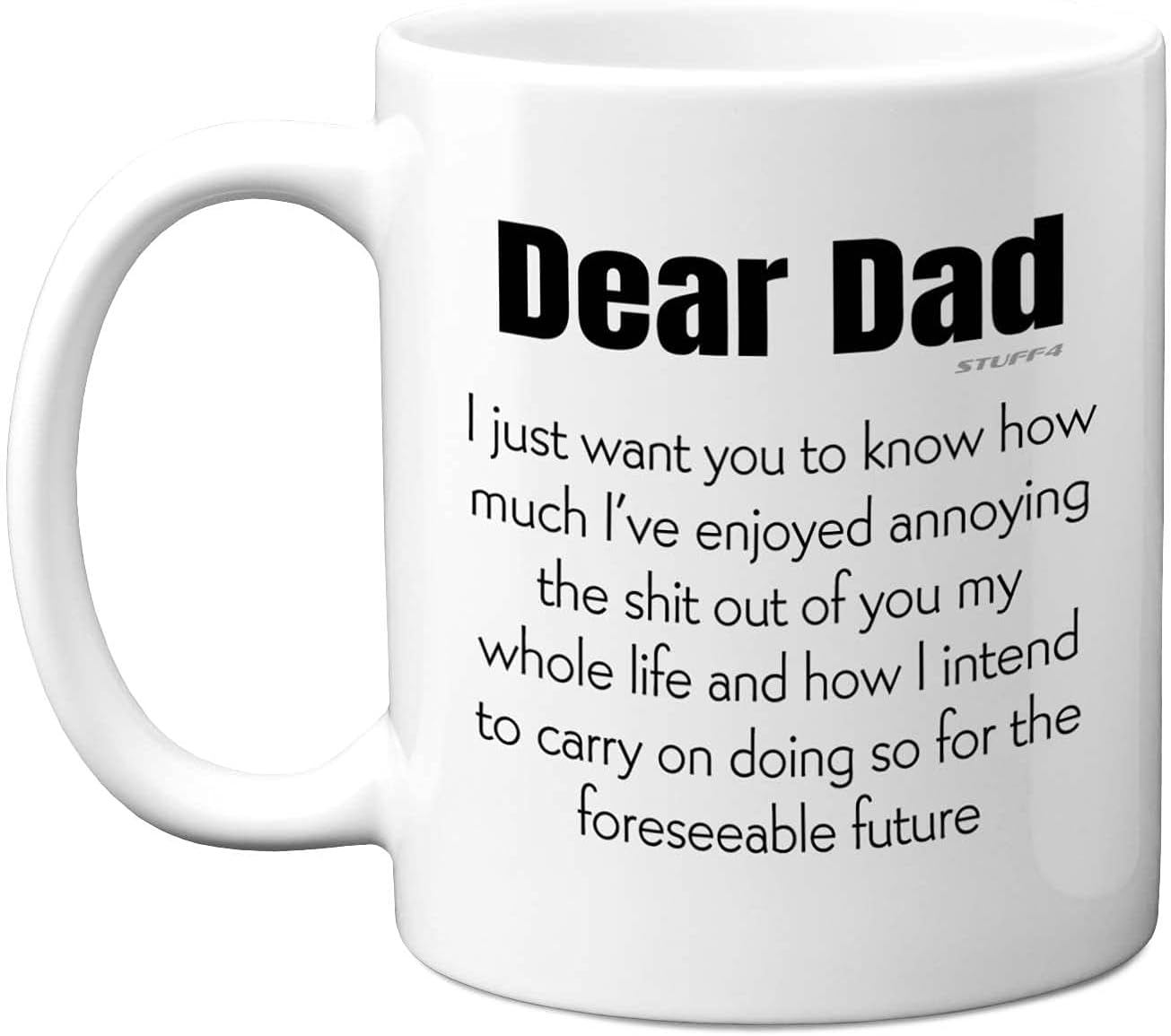 Funny Dad Gifts from Daughter Son - Dear Dad Mug - Fathers Day Mug, Christmas Present Birthday Gift for Dad, Gifts for Dad from Son, Dishwasher Microwave Safe Coffee Mugs Tea Cup - Made in UK