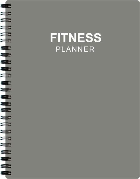 A5 Fitness Journal – Track Weight Loss, GYM Progress, Bodybuilding – Daily Health & Wellness Tracker, Grey