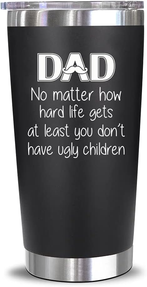 20oz Tumbler: Unique Dad Gift from Daughter/Son/Kids. Ideal Birthday/ Father’s Day Present for Husband/Men/Bonus Dad.