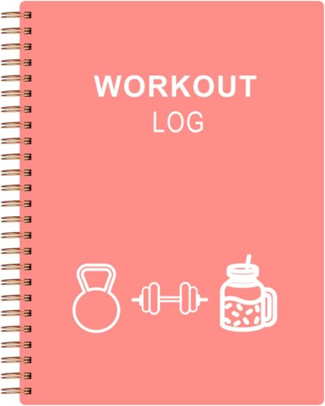 A5 Fitness Planner: Workout Log for Women & Men – Track Weight Loss, Gym Progress, Pink.