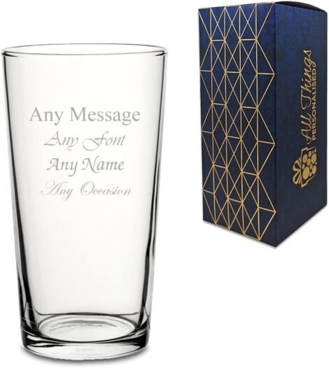 Customized Engraved Wedding/Birthday Pint Glass – Ideal Gift for Usher/Best Man, Personalized