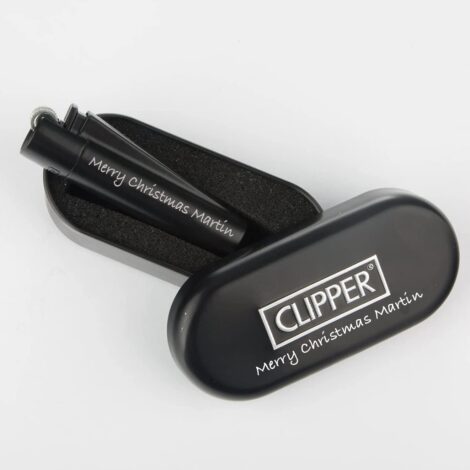 Clipper Lighter Limited Edition with Deep Laser Engraving, Personalized Black Metal. Perfect for special occasions.