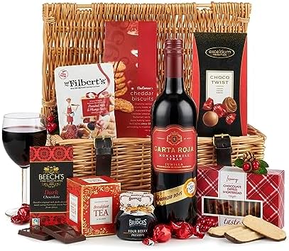 Luxurious Red Wine Hamper with Chocolates, Sweet Treats, and Tea – Perfect Gift for Couples