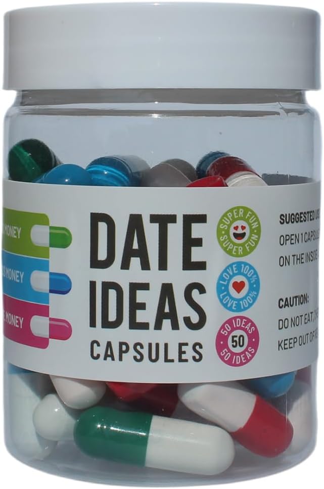 INFMETRY Date Ideas Capsules In A Bottle (50pcs) - Exciting Date Night Ideas For Couple: Boyfriend Girlfriend Wife Husband Newlyweds, Funny Bridal Shower Registry Wedding Gifts