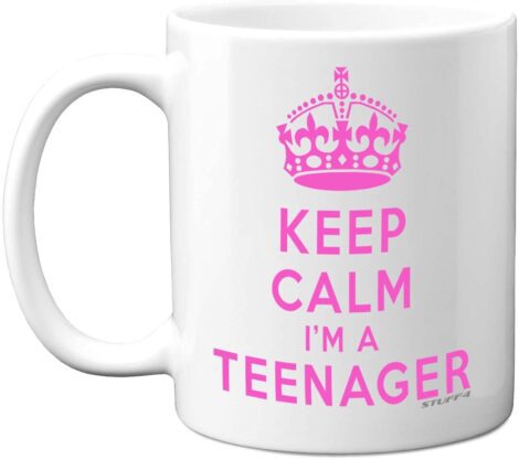 13th Birthday Keep Calm Teen Mug – Funny Pink Ceramic Dishwasher Safe Gift for Her or Him.