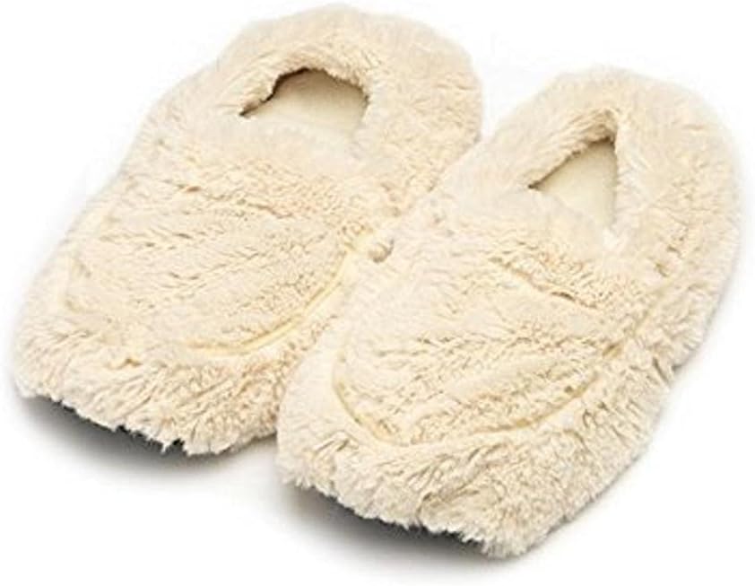 Furry Warmers Fully Microwavable Furry Slippers Cream