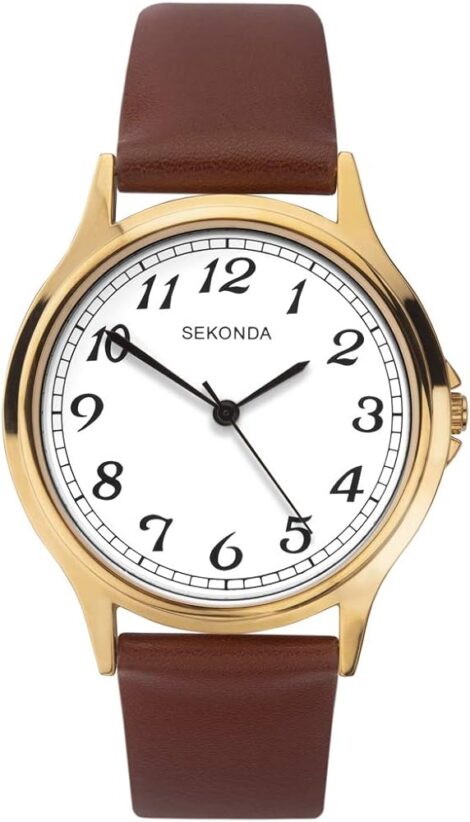 Sekonda Men’s Brown Leather White Dial Watch