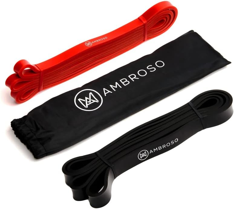 Ambroso Long Resistance Exercise Band, Home Gym Workout Equipment for Strength Training, Stretching, Calisthenics, Yoga, Physio, Fitness Gift for Men and Women