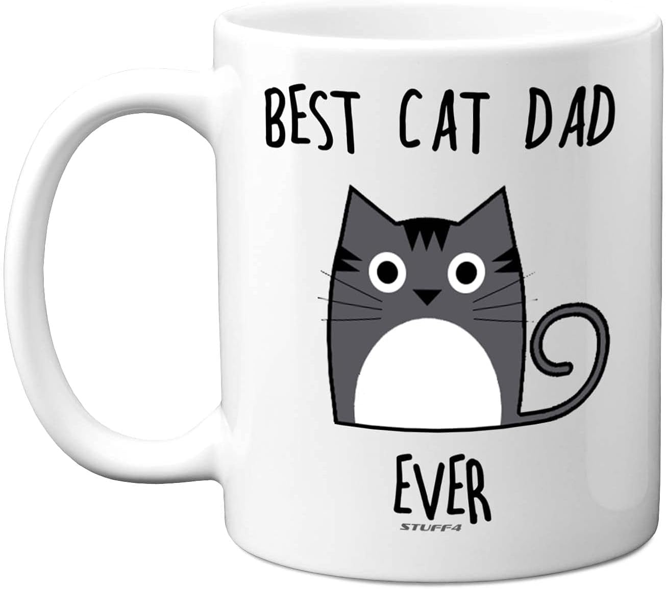 Stuff4 Best Cat Dad Ever Mug, 11oz Ceramic Dishwasher Safe Premium Mugs, Gifts for Cars Lovers, Cat Dad Gifts, Cute Mugs for Men, Funny Cat Gifts, Dad Coffee Mug