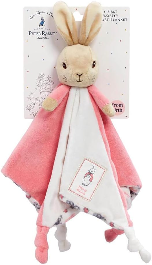 Official Beatrix Potter Flopsy Bunny Comfort Blanket - Peter Rabbit Soft Toy Comforter