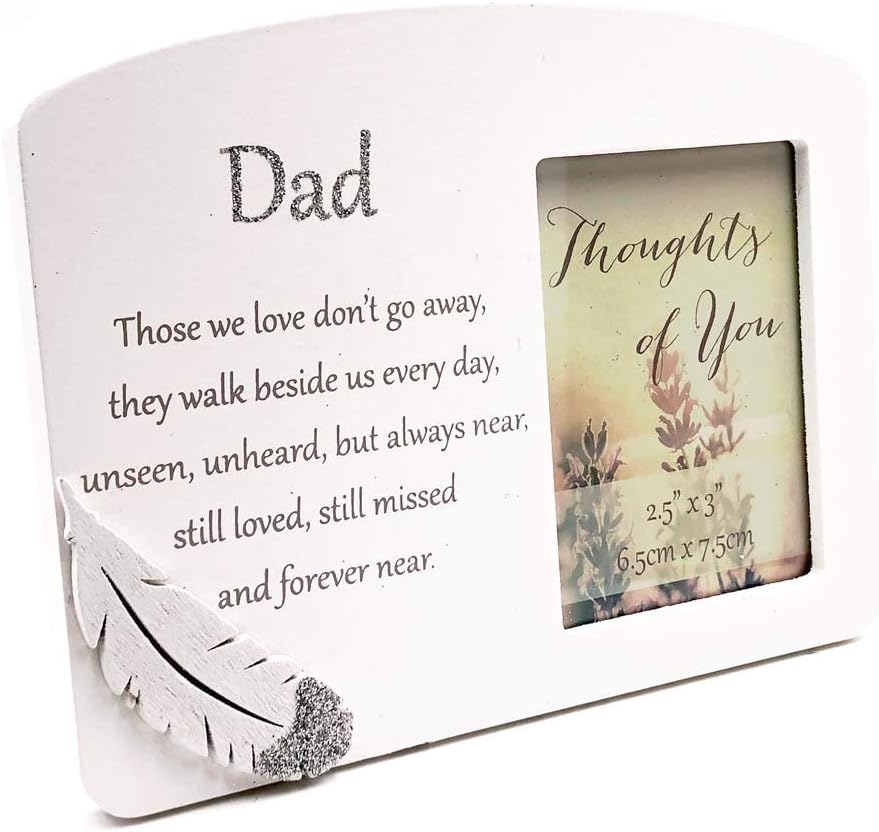 Memorial Dad Silver Feather Remembrance Photo Frame