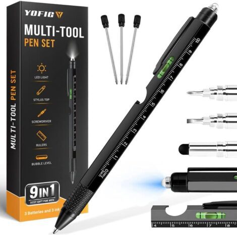 YOFIG Men’s 9-in-1 Multi Tool Pen: Ultimate Christmas Gift Set for Men