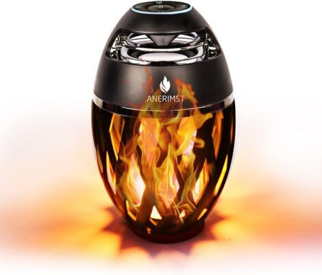 ANERIMST Flame Torch Speaker: Waterproof Bluetooth Speaker with Flame Effect Light, LED Lantern for Camping, Patio.