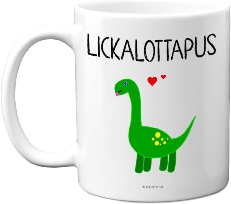 Lesbian Gifts for Her: Lickalottapus Dinosaur Mug – Anniversary & Birthday Gift, LGBT 11oz Premium Mug