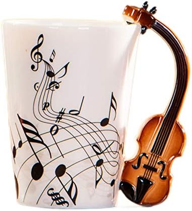 8.5oz Violin Music Mug – Ceramic Cup with Handle, Ideal Gift for Coffee and Tea