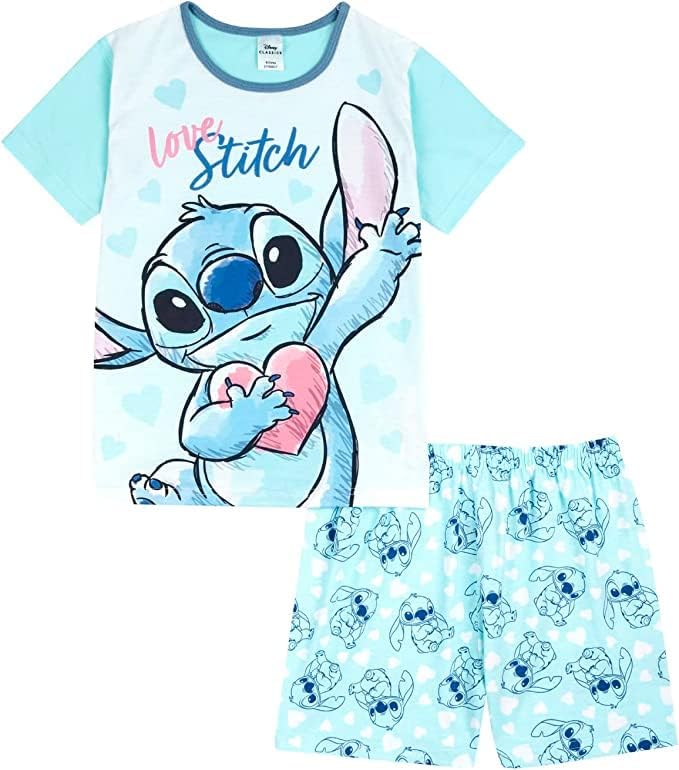 Disney Lilo and Stitch Girls Pyjamas Short PJs, Ages 5 to 15 Years Old, Official Merchandise