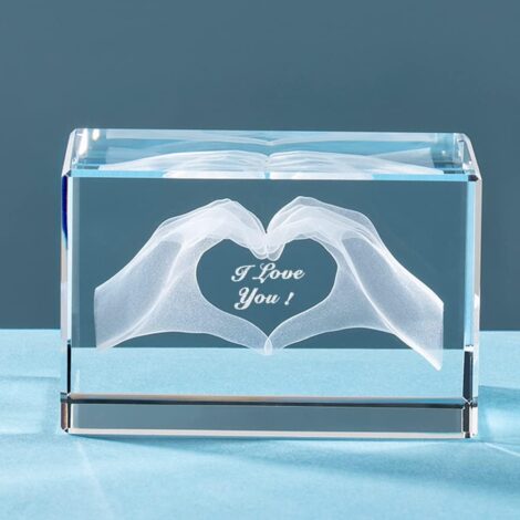 Engraved Crystal Cube Gifts with “I Love You” – Perfect Anniversary and Valentine’s Presents for Her, Him, or Them
