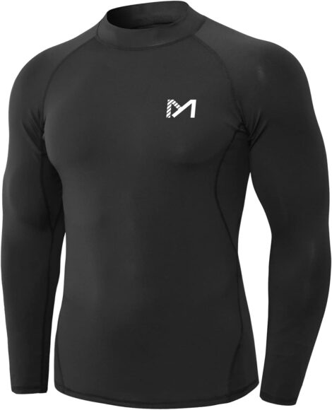 MEETYOO Men’s Compression Base Layer: Long/Short Sleeve T-Shirt for Running and Gym Workouts