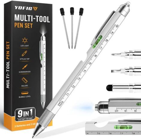 YOFIG 9-in-1 Multi Tool Pen: The Ultimate Christmas Gift for Men with Everything