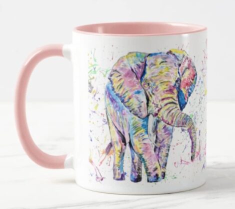 Pink Vixar Elephant Coffee Mug: A Delightful Gift for Birthdays, Offices, or Christmas Celebrations