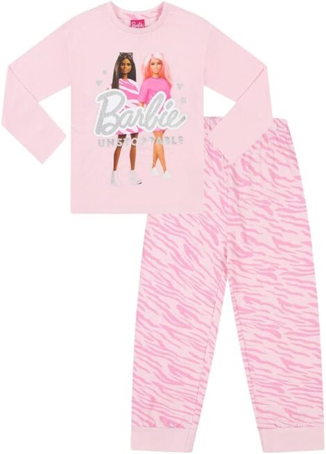 Barbie Girls Pink Long Pajama Set