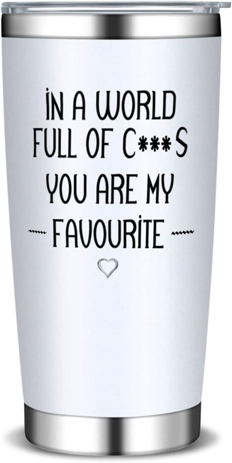 Perthlin Hilarious 20 oz Insulated Tumbler: The Best Funny Gift for Friends, in White.
