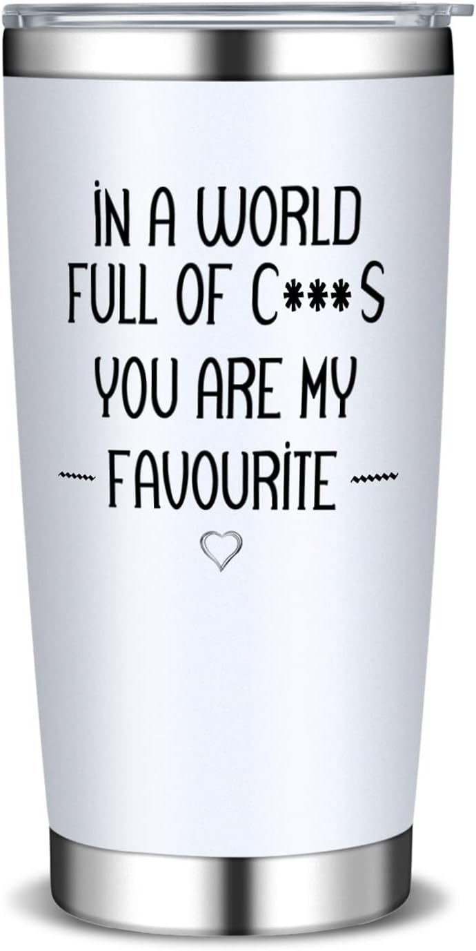 Perthlin Funny Birthday Gifts for Women You're My Favourite Best Friend BFF Gifts Friends Gifts 20 oz Insulated Tumbler Stainless Steel Saying Friend Funny Gift for Men Women Wine Coffee Cup, White