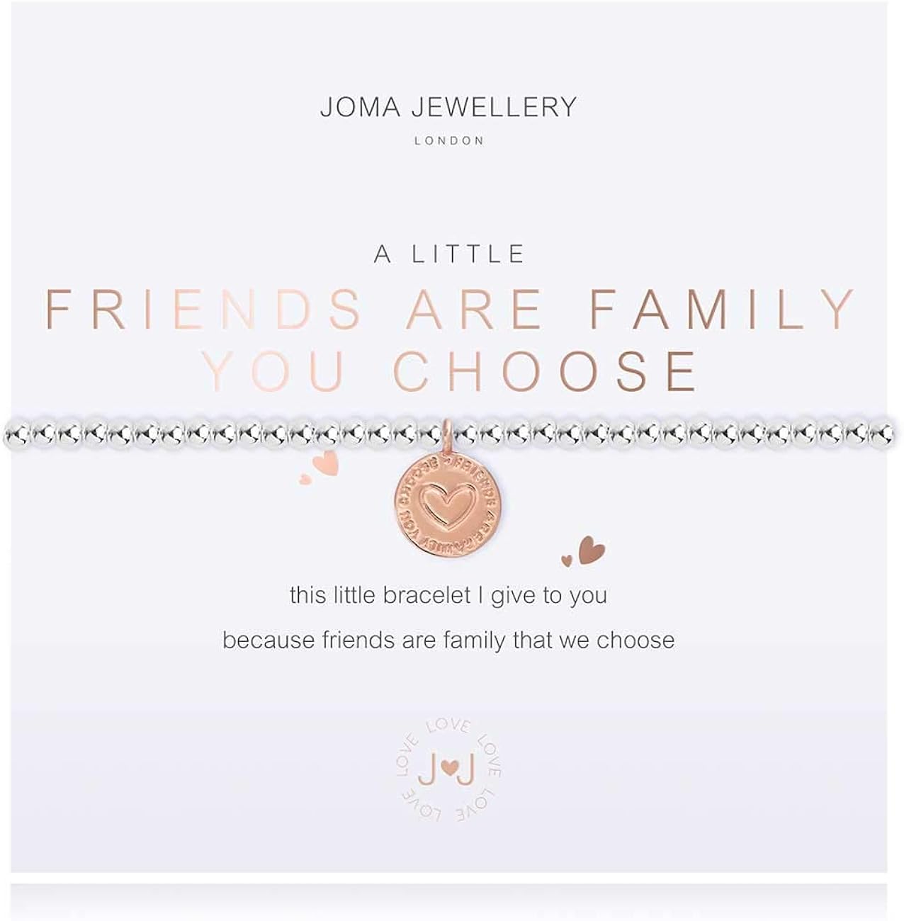 Joma Jewellery A Little Friends are The Family You Choose Silver Bracelet | 17.5cm Stretch