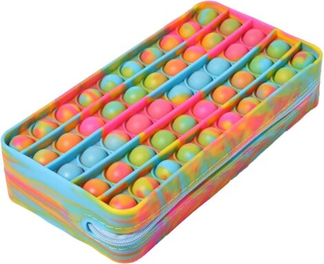 YUDANSI Tie Dye Bubble Pencil Case – Fun Stress Relief Gift for Students.