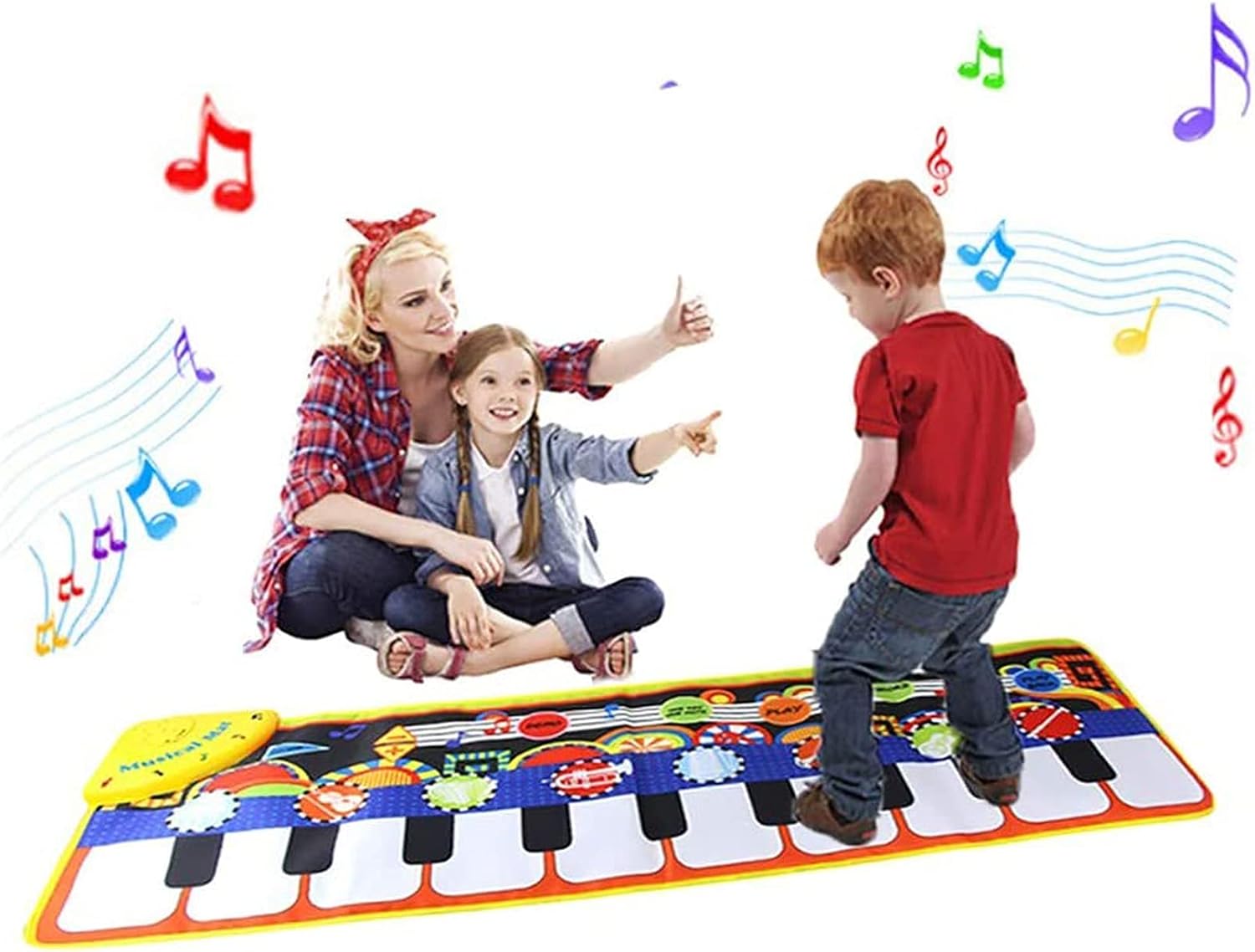 Toys for 1-6 Year Old Girls Boys Toddlers Infant Kids, Gifts for 6-24 Month Old Boys Girls Piano Music Dance Mat With 19 Keys Piano Mat, 8 Musical Instruments Build-in Speaker & Recording Function