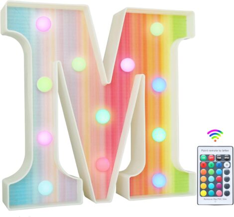 Rainbow Light Up Letters – Colorful LED Alphabet Lights for Party Decor and Gifts.