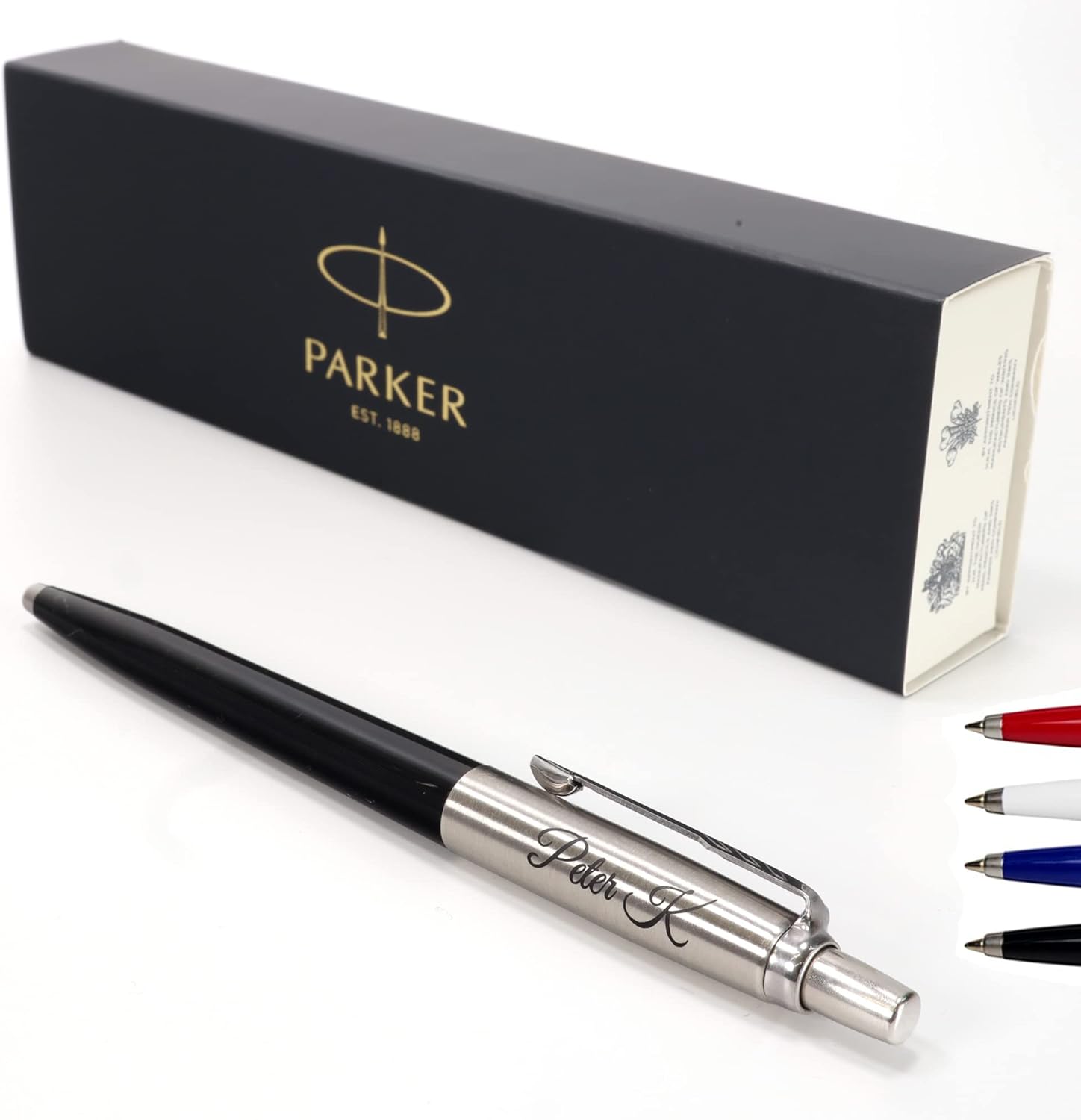 Personalised Custom Parker Jotter Pen + Gift Box | Design A Truly Unique Present | Laser Engraved - Black