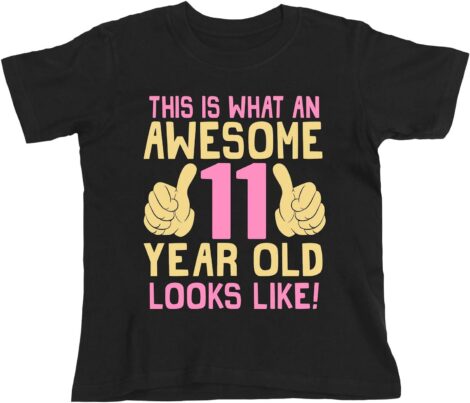 Buzz Shirts 11th Birthday Gift – Awesome 11 Year Old – Girls Organic T-Shirt.