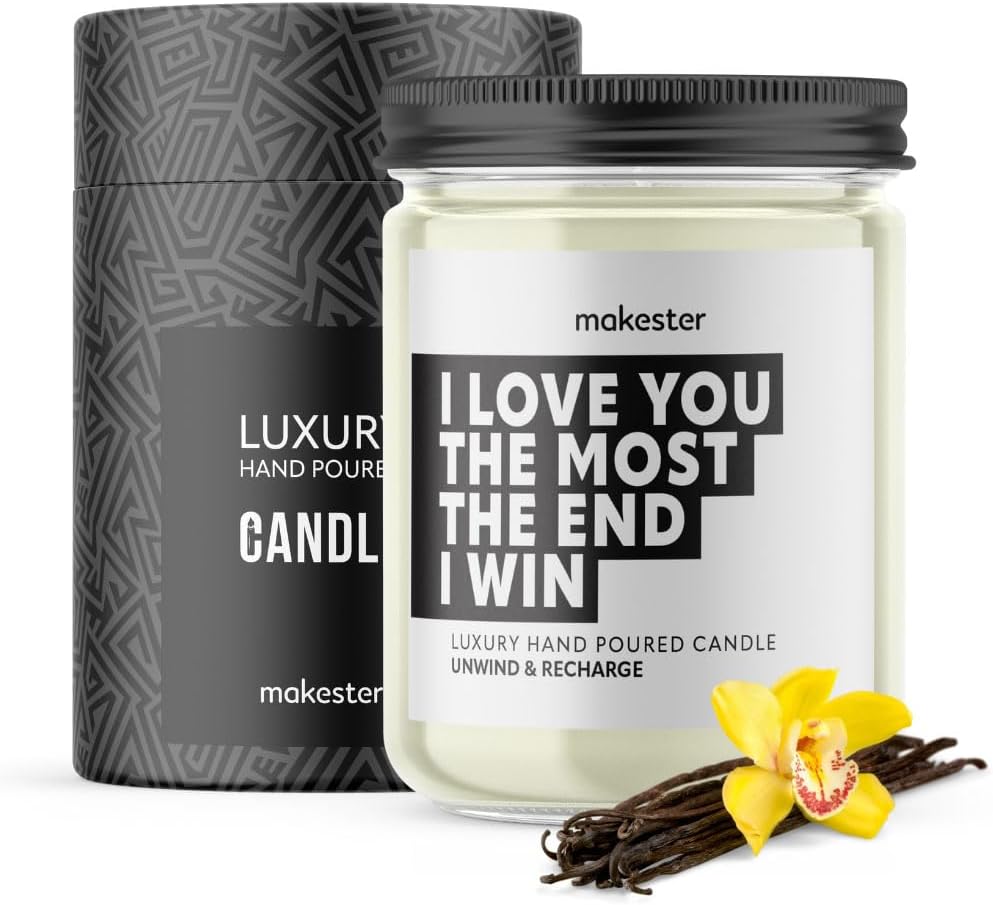 Boyfriend Candle - 220g Soy Wax with Madagascan Vanilla, Jasmine & Sugared Almond - Boyfriend Gifts for Christmas or Birthday - Funny Candles by Makester