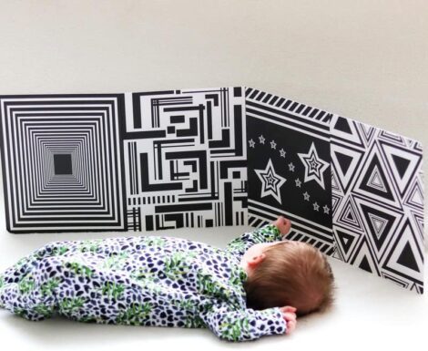 Black and White Baby Sensory Board, Premium Quality Fold Out for Newborns